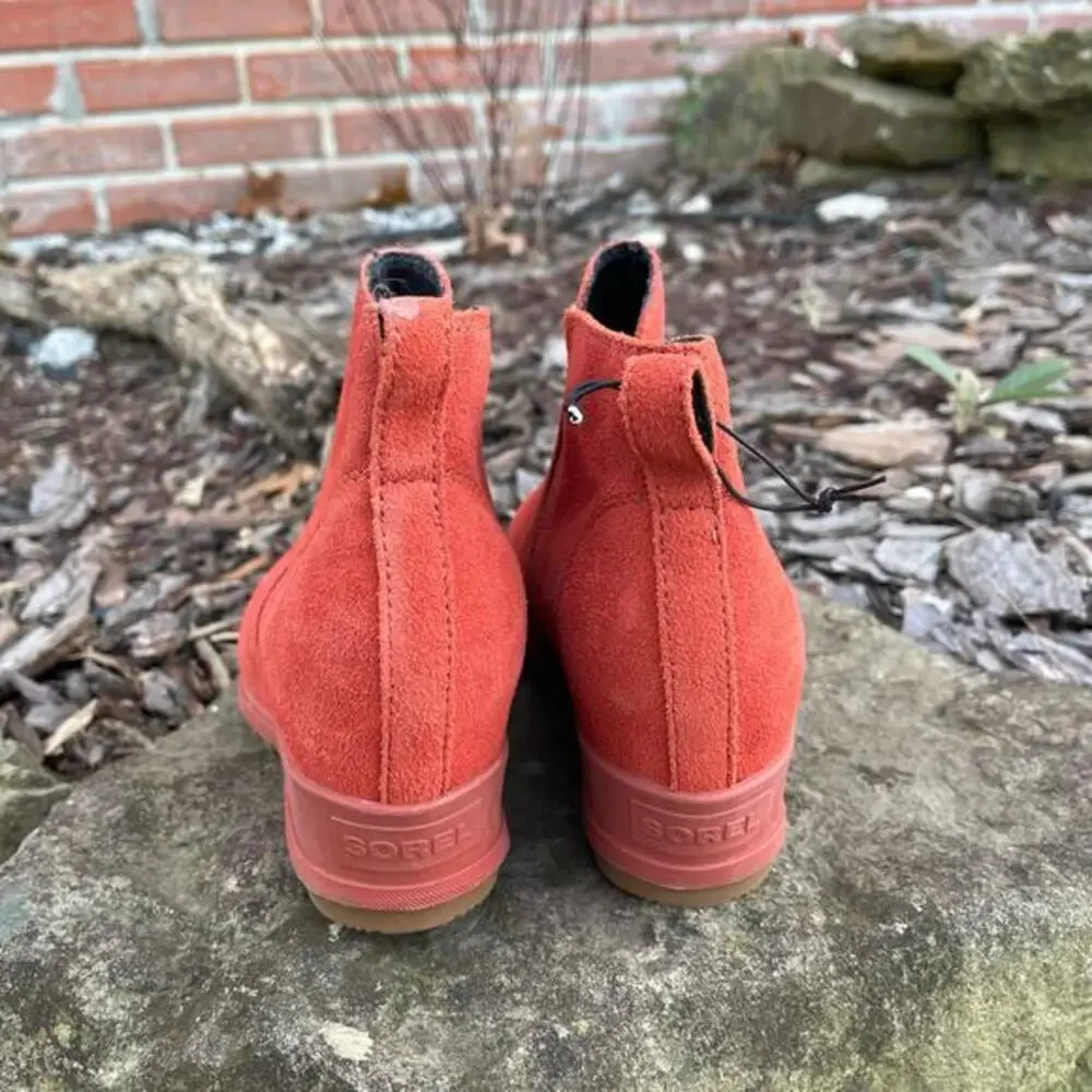 SOREL‎ Evie Waterproof Suede Ankle Boots in Warp Red Size 7.5